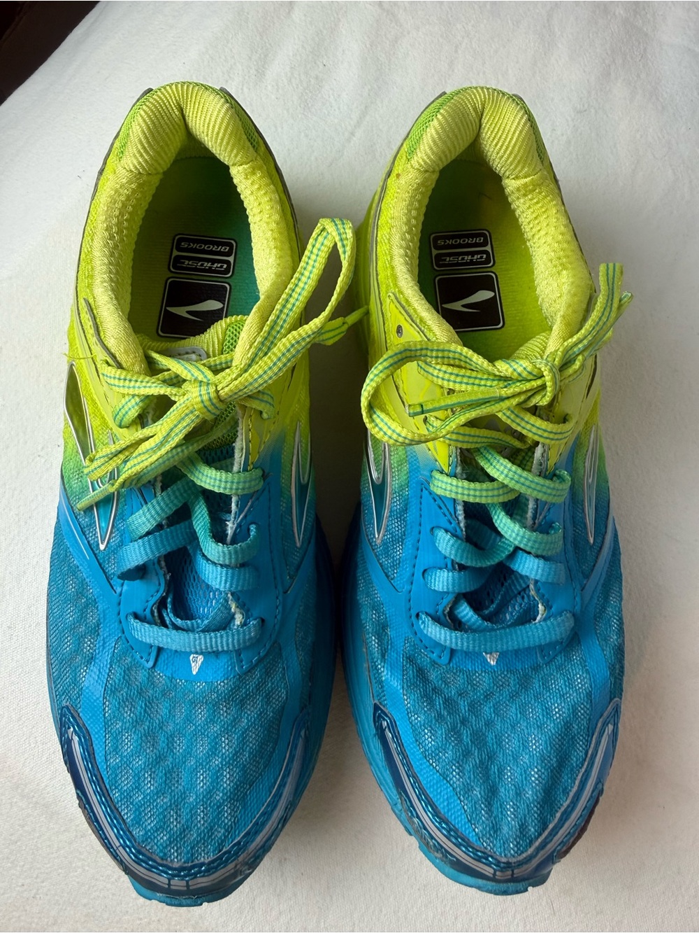 Brooks Ghost 7 Hawaiian Blue Lime Punch Ombre Running Shoes Women's 7